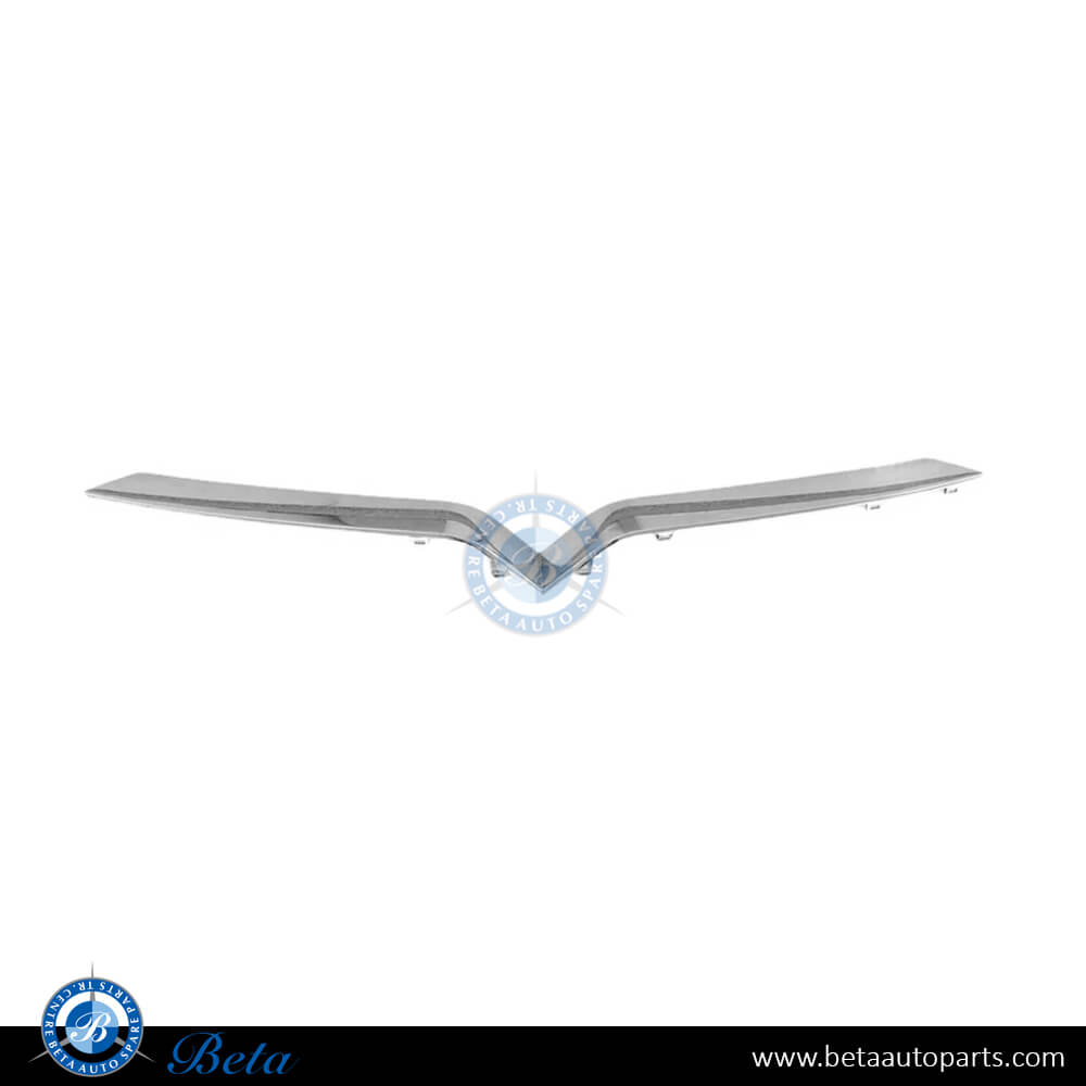 Front Bumper V Moulding Chrome color for Tesla Model X 2015-2021 models, Part Number 1047022-00-D Front Bumper V Moulding Chrome color for Tesla Model X 2015-2021 models, Part Number 1047022-00-D